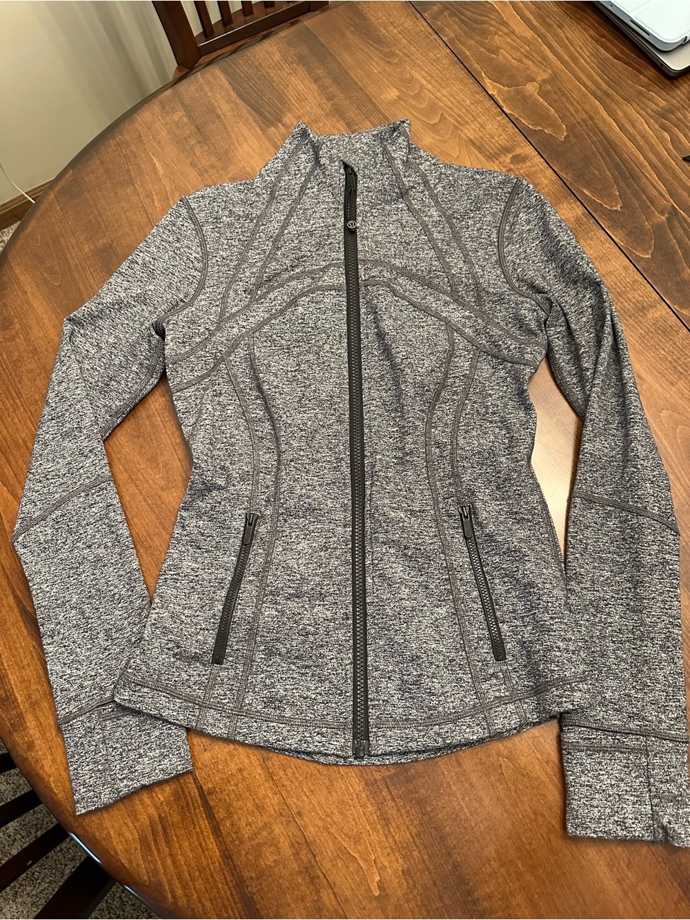 lululemon athletica Heathered Gray Zip-Up Run Jacket